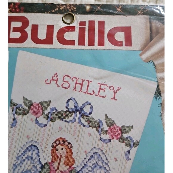Bucilla Christmas Gabriella Angel 18" Stocking Counted Cross Stitch Kit 82828 - Picture 2 of 6